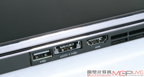 S220的接口不是它的亮点所在，3个USB 2.0接口中还包含1个可以关机充电的接口及一个USB/e-SATA混合接口，但并未提供USB 3.0接口。除此以外也就只剩下HDMI接口、VGA接口和读卡器了，好消息是它依然还是保留了指纹识别。